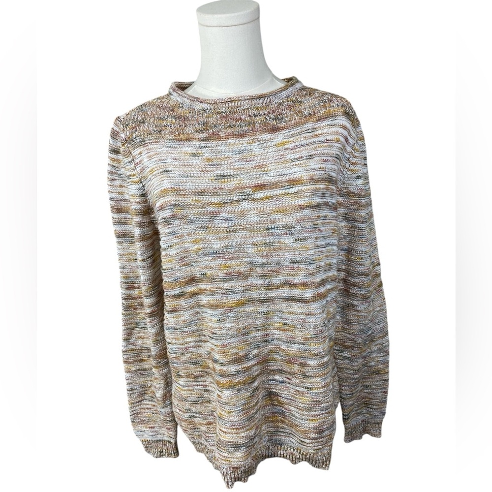 Christopher & Banks Women’s Large multi-color crewneck knit relaxed fit sweater
